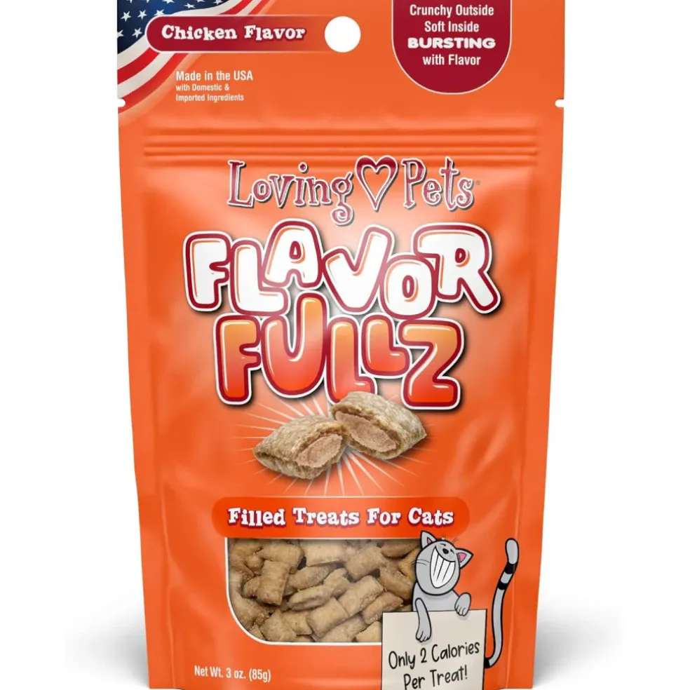 Loving Pets Flavorfullz Filled Chicken Flavor Treats For Cats (3 oz)