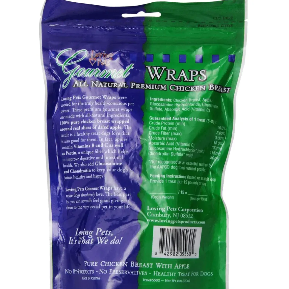 Loving Pets Gourmet Apple & Chicken Wraps Dog Treat (6 oz)