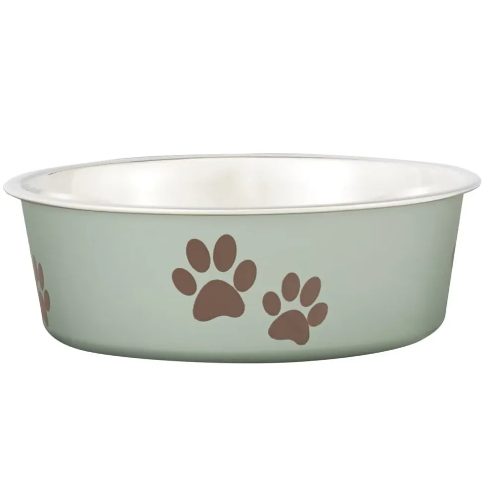 Loving Pets Metallic Artichoke Non-Skid Stainless Steel Pet Bowl