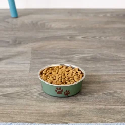 Loving Pets Metallic Artichoke Non-Skid Stainless Steel Pet Bowl