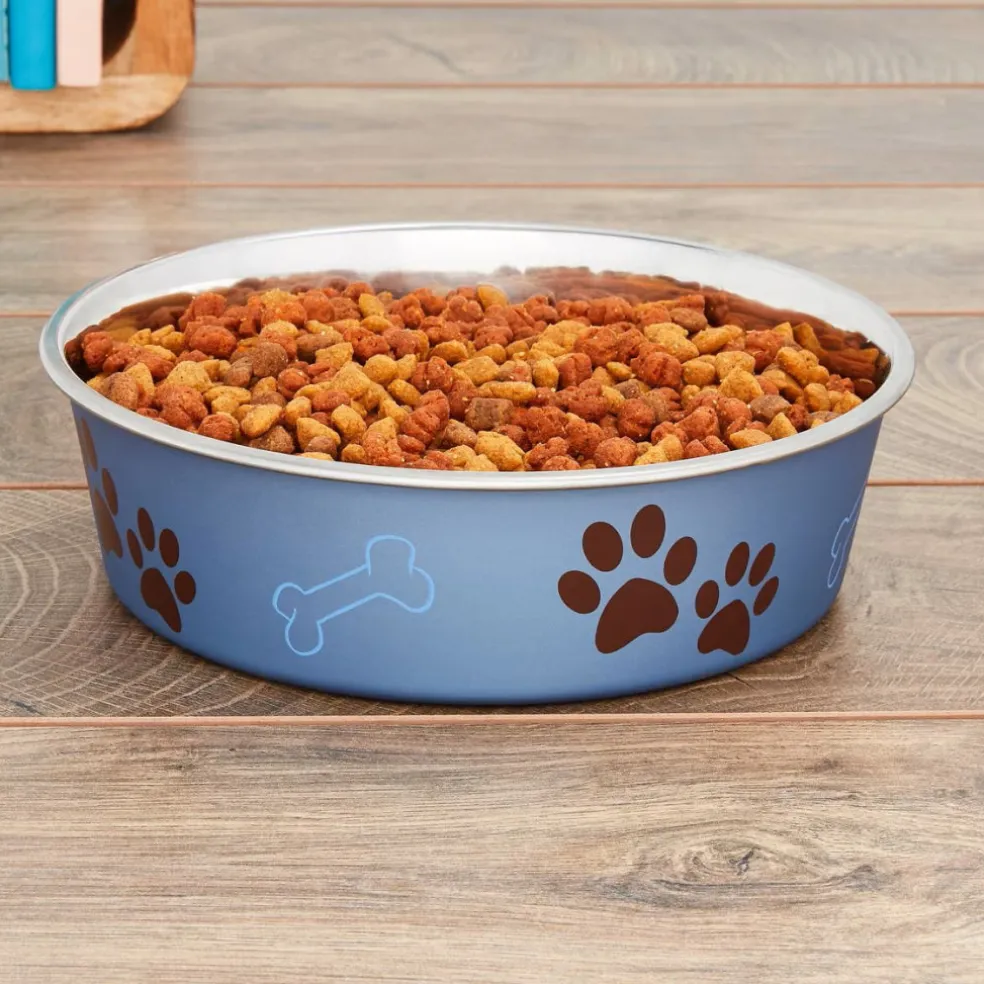 Loving Pets Metallic Blueberry Non-Skid Stainless Steel Pet Bowl