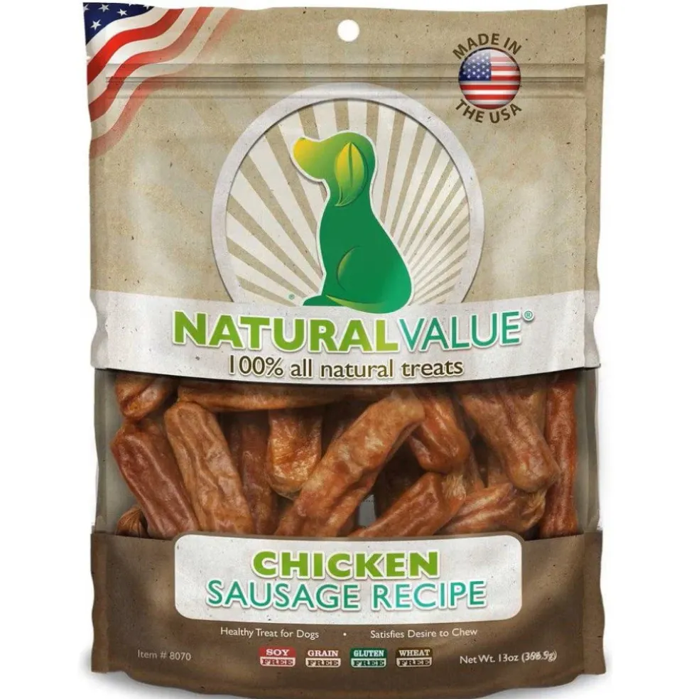 Loving Pets Natural Value Chicken Sausages Jerky Dog Treats (13 oz)