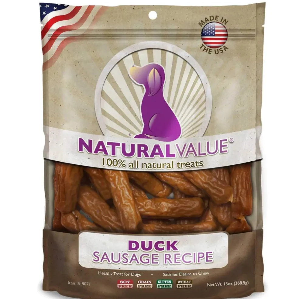Loving Pets Natural Value Duck Sausages Dog Jerky Treats (13 oz)