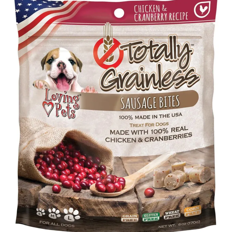 Loving Pets Totally Grainless Chicken & Cranberry Recipe Sausage Bites Dog Treats (6 oz)