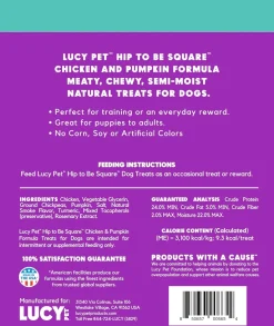 Lucy Pet Products Hip to Be Square Chicken & Pumpkin Formula Dog Treats, 6-oz