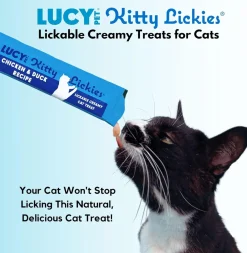 Lucy Pet Products Kitty Lickies Chicken & Duck Recipe Licakble Creamy Cat Treat, 2-oz