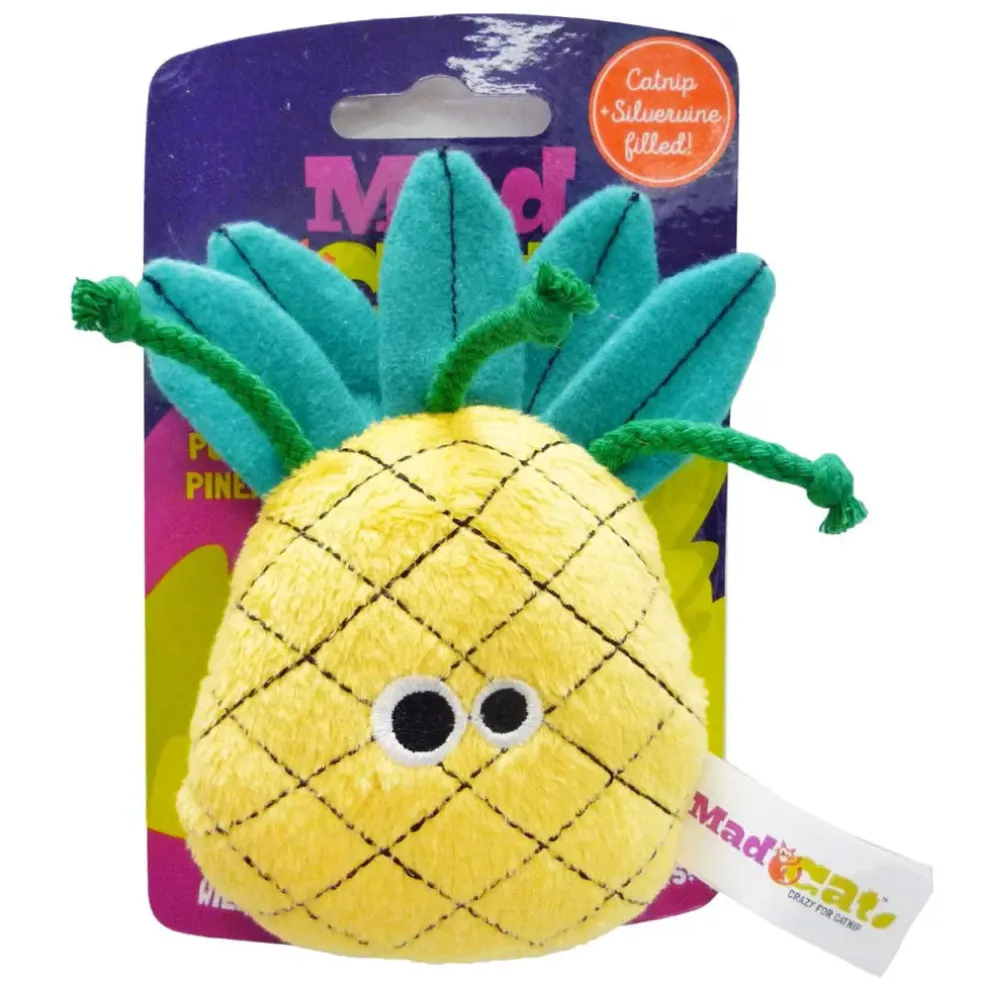 Mad Cat Purrfect Pineapple w/Catnip & Silvervine Toy For Cats