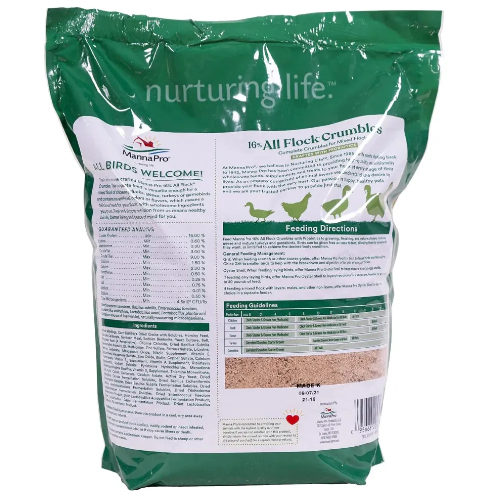 Manna Pro 16% All Flock Crumbles with Probiotics (8 lb)