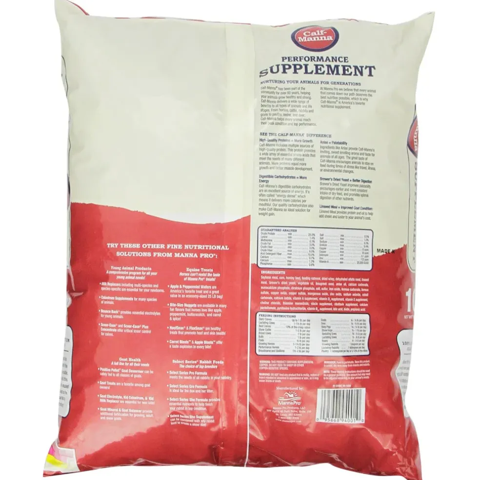Manna Pro Calf Manna Multi-Species Performance Supplement, 10-lb bag