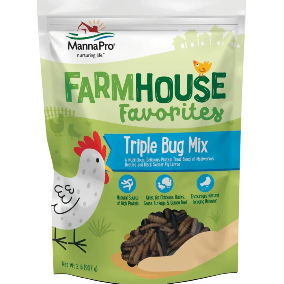 Manna Pro Farmhouse Favorites Triple Bug Mix Poultry Treat (2 lb)