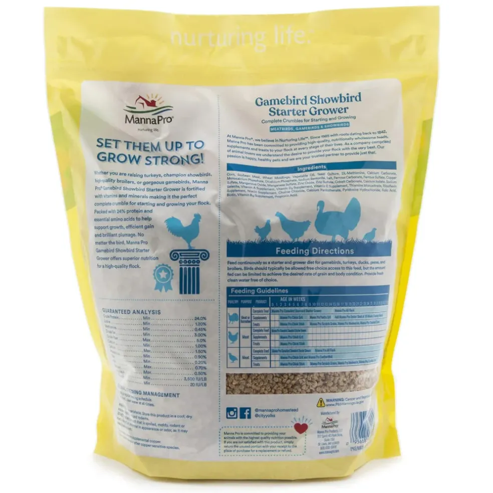 Manna Pro Gamebird Showbird Starter Grower Complete Crumbles (5 lb)