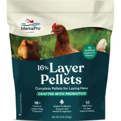 Manna Pro 16% Layer Pellets with Probiotics for Laying Hens (8 lb)