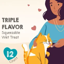 Meowee! Savory Spoonables Lickable Treats For Cat -Variety Pack (12 tubes)