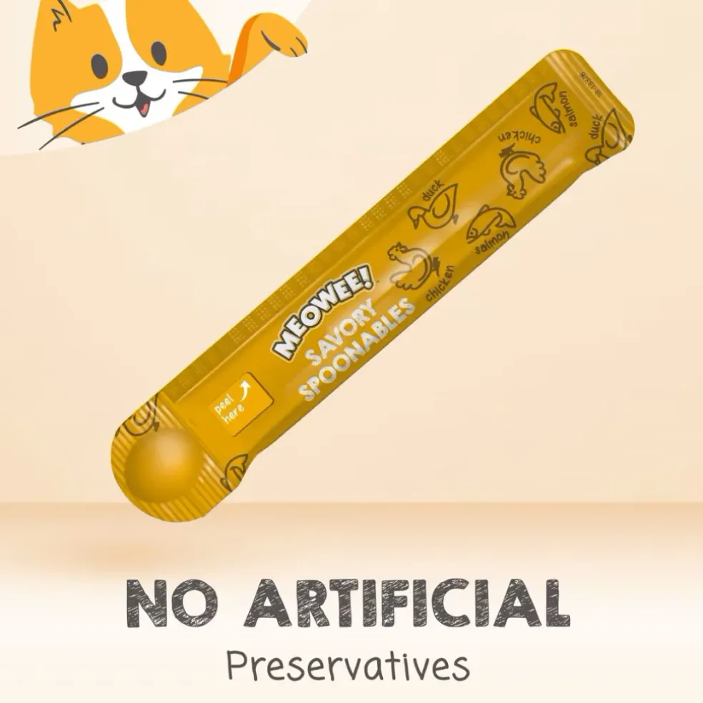 Meowee! Savory Spoonables Lickable Treats For Cat -Variety Pack (12 tubes)
