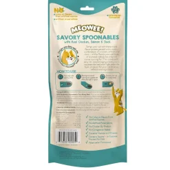 Meowee! Savory Spoonables with Salmon, Chicken & Duck Lickable Treat For Cats