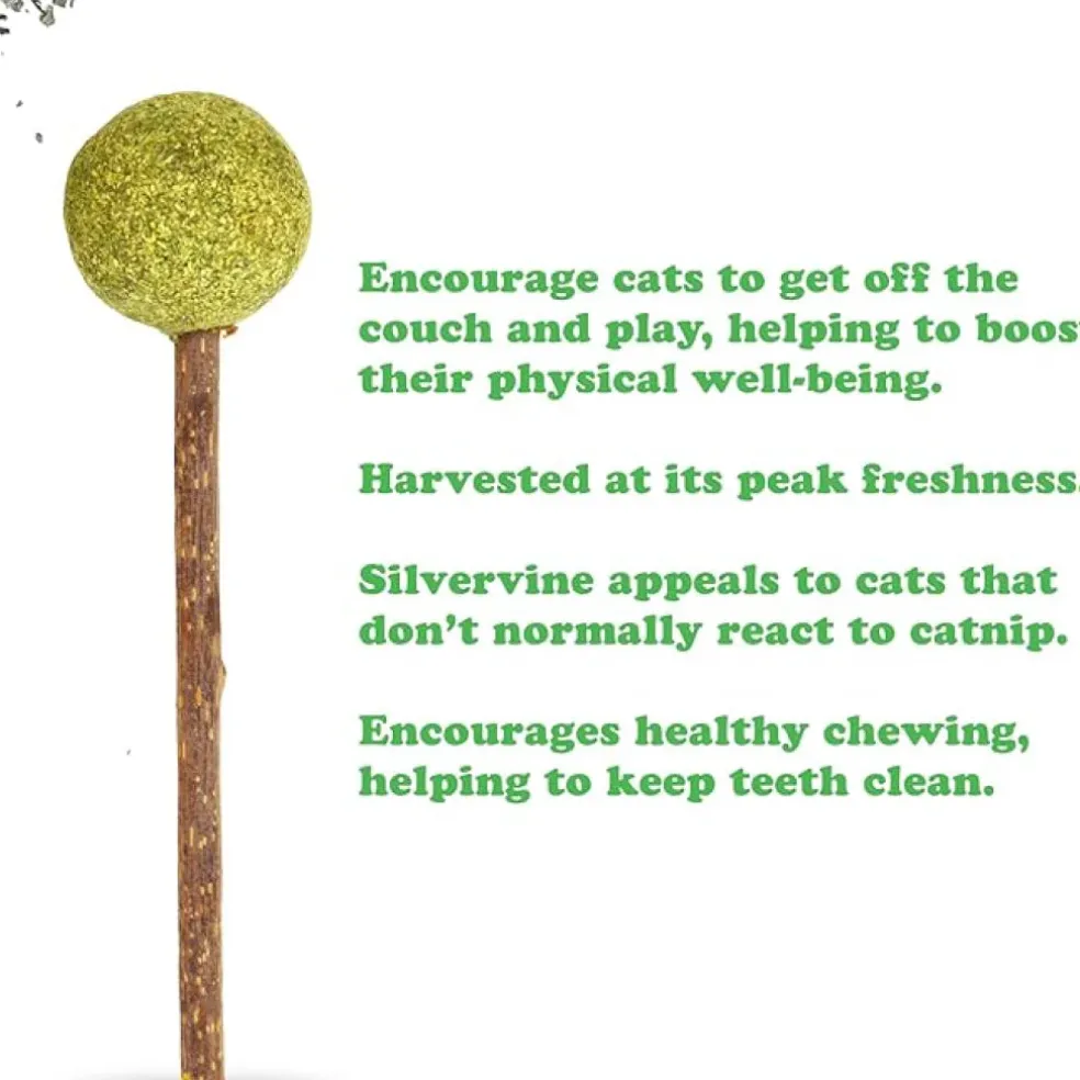 Meowijuana Lollies Silvervine Sticks with Catnip for Cats (3 ct)