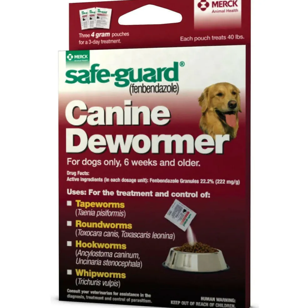 Merck Safe-Guard Canine Dewormer for Dogs 6 weeks and older (4 gram x 3 sachets)