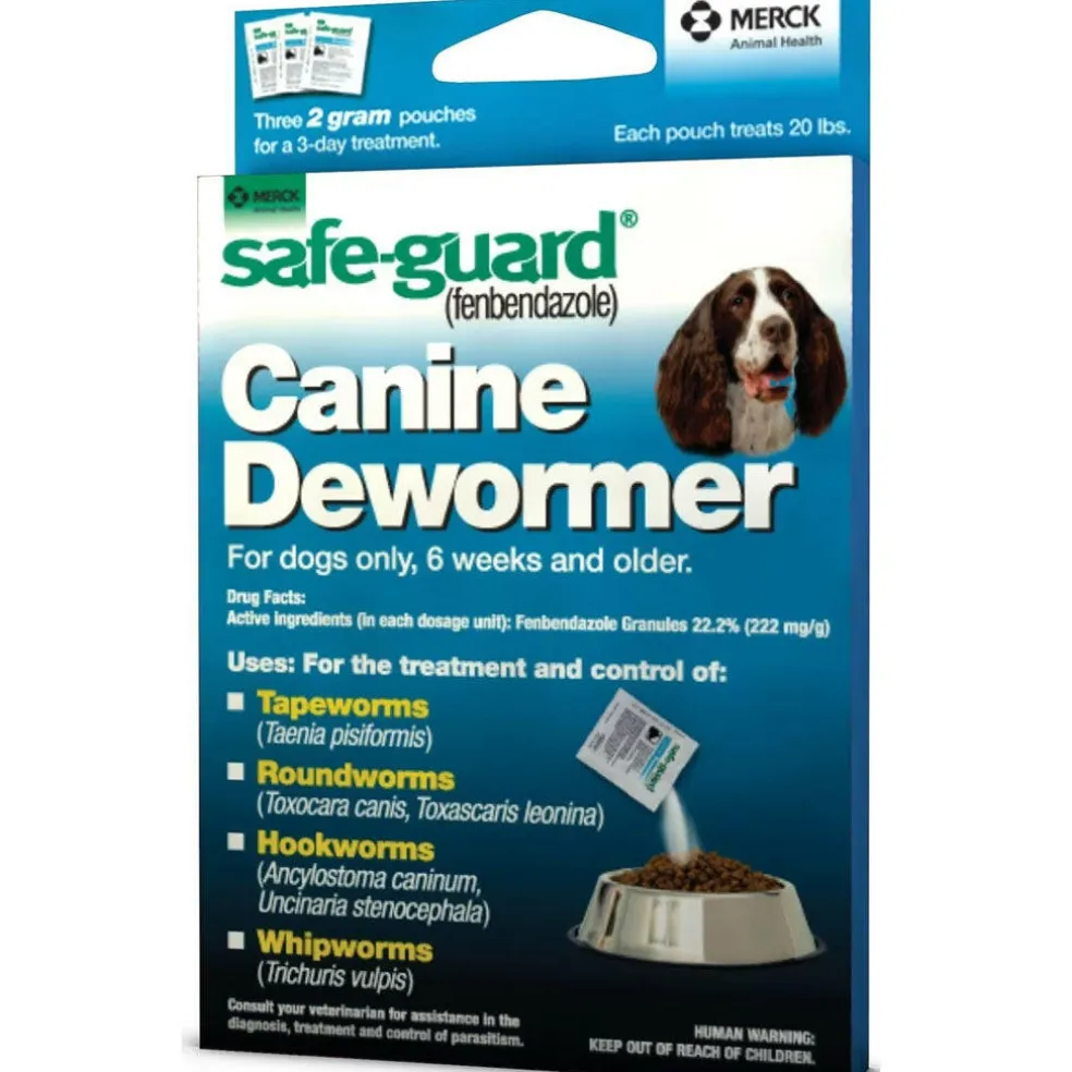 Merck Safe-Guard Canine Dewormer for Dogs 6 weeks and older (2g x 3 sachets)