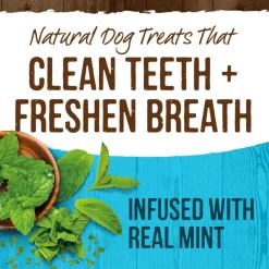 Merrick Fresh Kisses Double-Brush Mint Breath Strips Dental Dog Treats, Large
