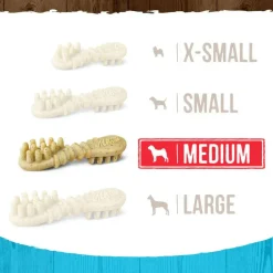Merrick Fresh Kisses Double-Brush Mint Breath Strips Dental Dog Treats, Medium