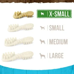 Merrick Fresh Kisses Double-Brush Mint Breath Strips Dental Dog Treats, Extra Small