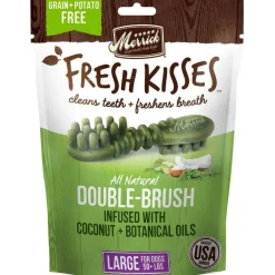 Merrick Fresh Kisses Double-Brush Coconut & Botanical Oil Dental Dog Treats, Large