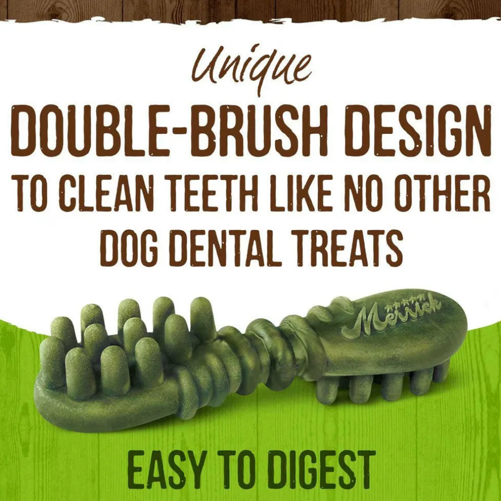 Merrick Fresh Kisses Double-Brush Coconut & Botanical Oil Dental Dog Treats, Extra Small
