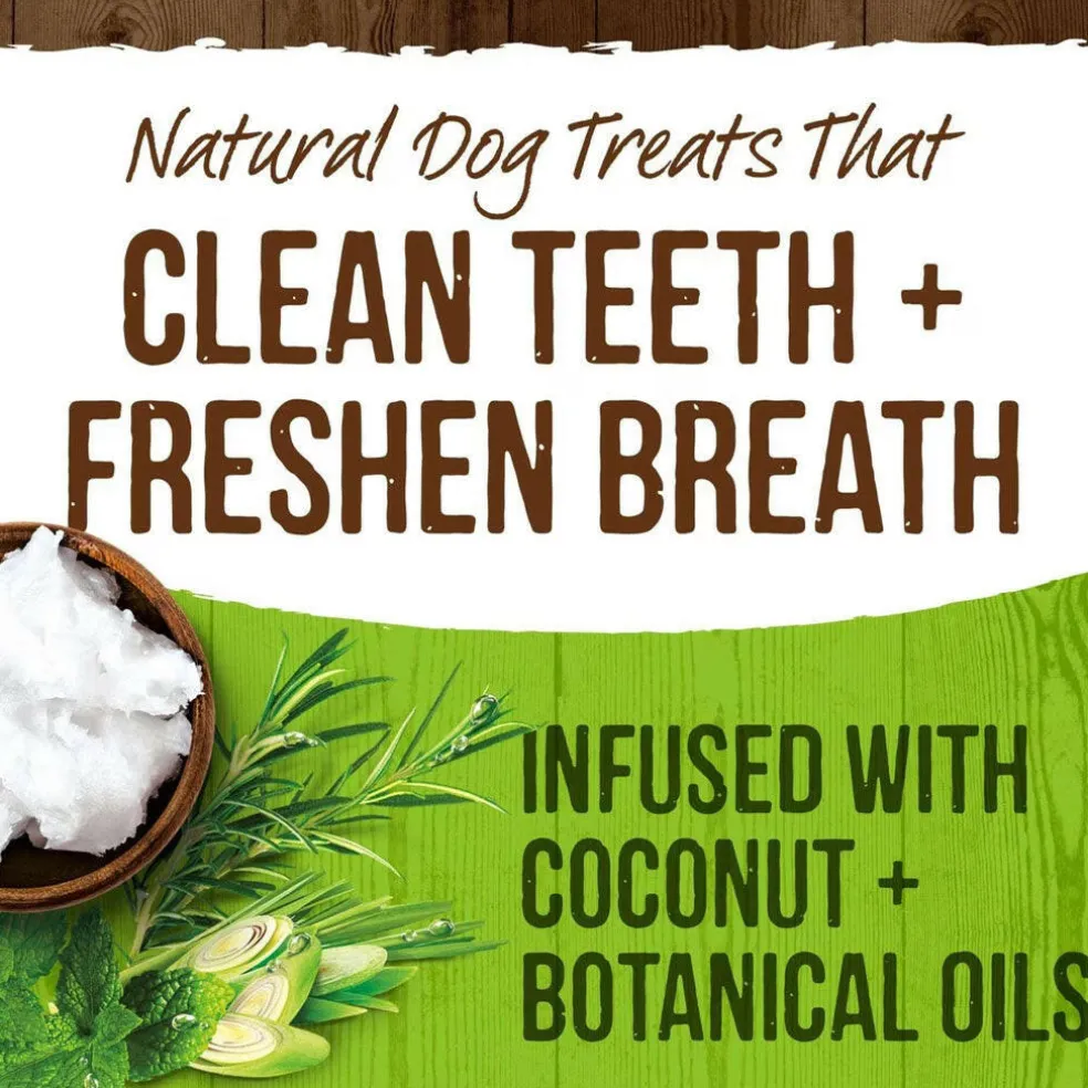 Merrick Fresh Kisses Double-Brush Coconut & Botanical Oil Dental Dog Treats, Extra Small