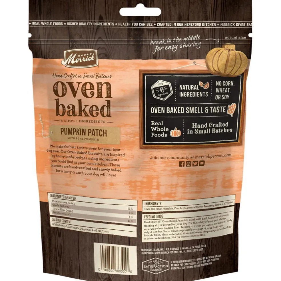 Merrick Oven Baked Pumpkin Patch with Real Pumpkin Treats For Dogs (11 oz)