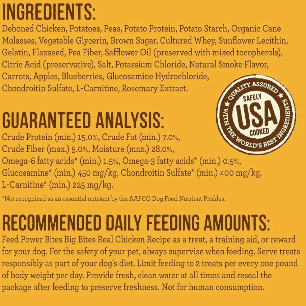 Merrick Power Bites Soft & Chewy Grain Free Real Chicken Dog Treats (6 oz)