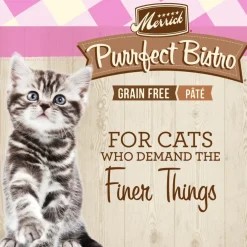 Merrick Purrfect Bistro Grain Free Premium Pate Kitten Wet Cat Food, Chicken Dinner Recipe for Kittens (5.5 oz x 24 cans)