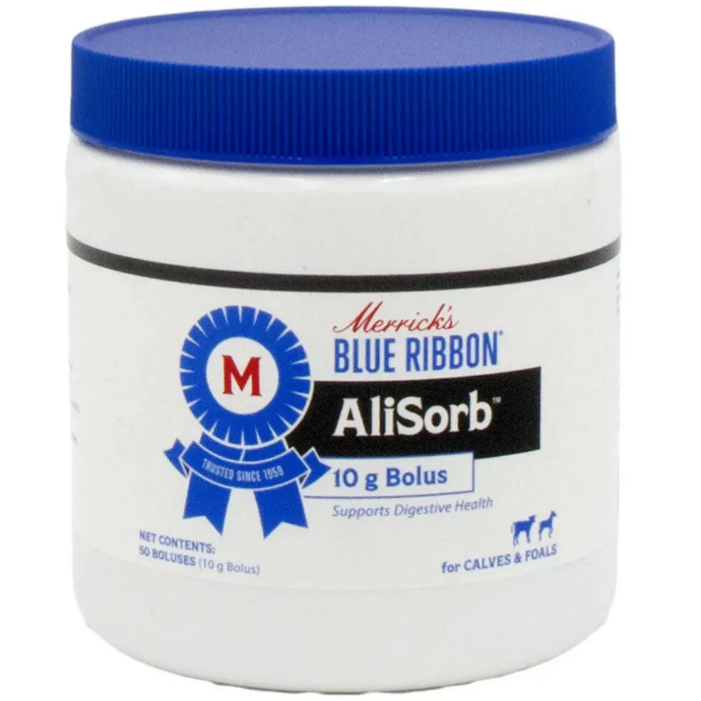 Merrick's Blue Ribbon AliSorb Anti-Diarrheal Bolus for Calves & Foals (50 boluses)
