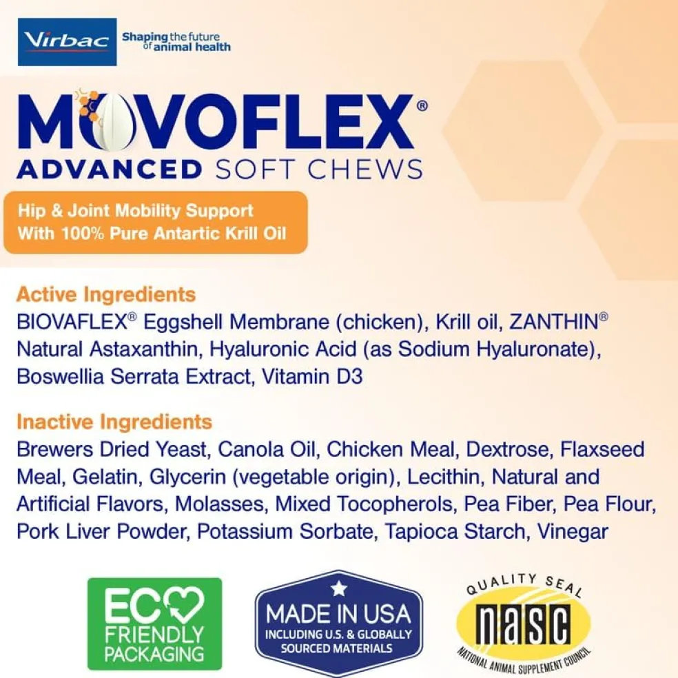 MovoFlex ADVANCED Joint Support for Small Dogs (60 soft chews)