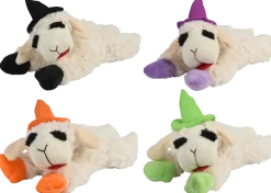 Multipet Halloween Lamb Chop Witch Hat Orange Dog Toy