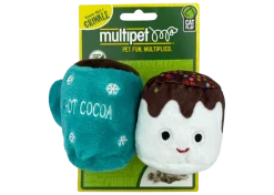 Multipet Hot Cocoa with Marshmallow Plush Cat Toys Assorted Colors, 2-pk