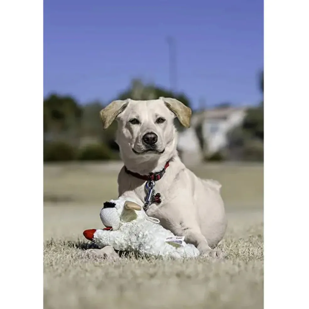 Multipet Lamb Chop Squeaker Mat Plush Dog Toy 9"