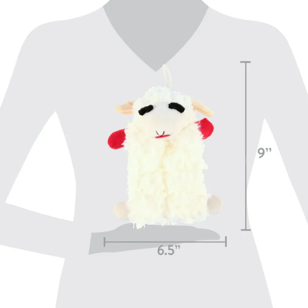 Multipet Lamb Chop Squeaker Mat Plush Dog Toy 9"