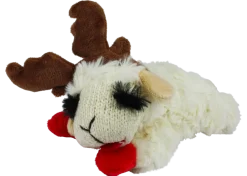 Multipet Lamb Chop with Antlers Plush Dog Toys