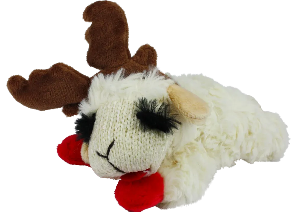 Multipet Lamb Chop with Antlers Plush Dog Toys