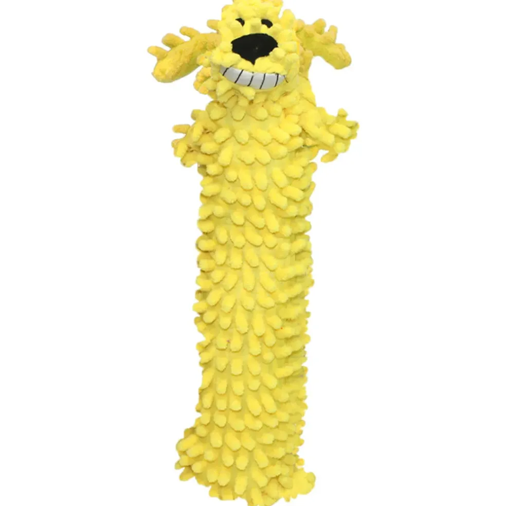 Multipet Loofa Floppy Light-Weight Stuffing-Free Plush Toy For Dogs (Color Varies), 12 inches