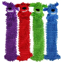 Multipet Loofa Floppy Light-Weight Stuffing-Free Plush Toy For Dogs (Color Varies), 12 inches