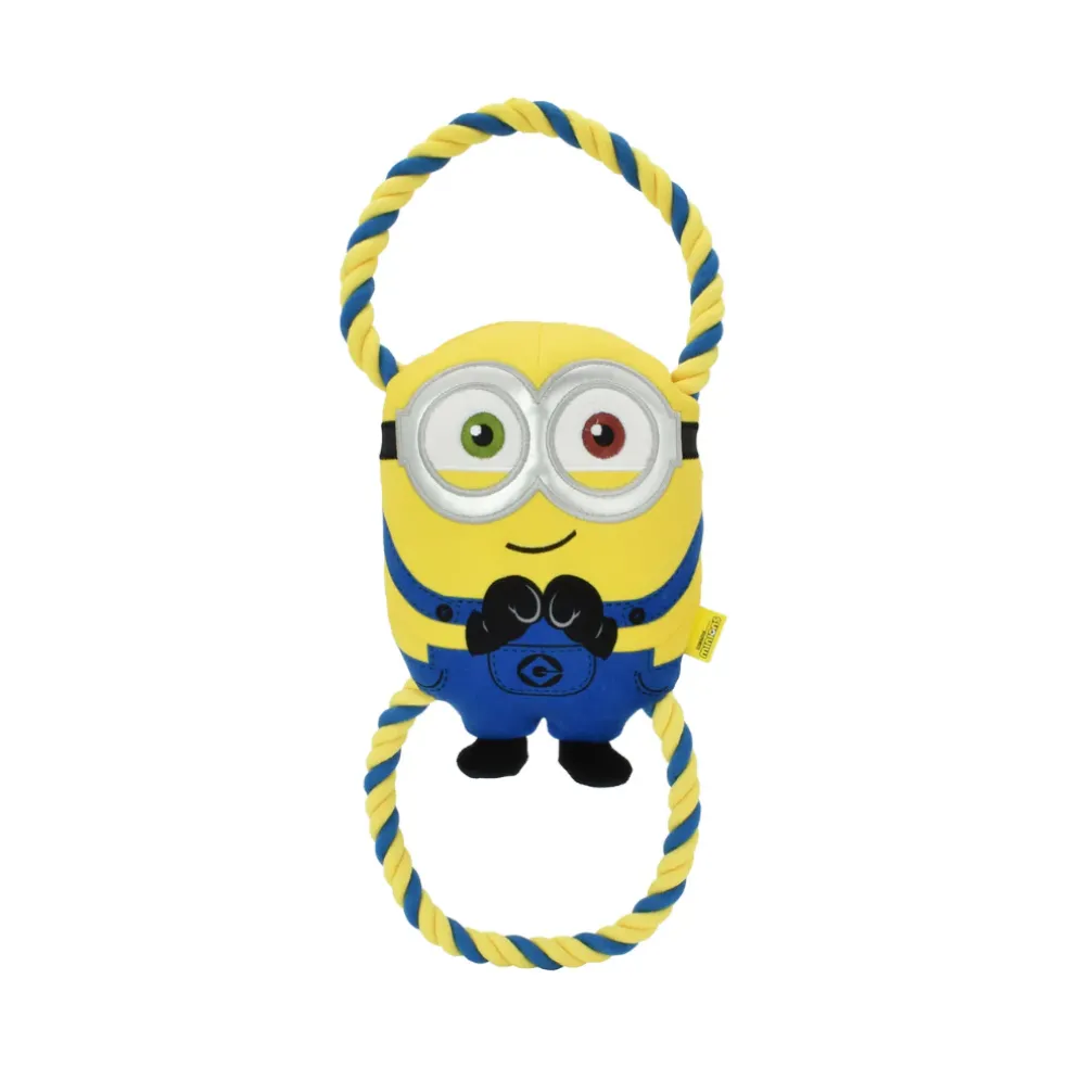 MultiPet Minions Rope Tug Dog Toy, Assorted Characters (Bob 16", Kevin 18", and Stuart16"), One Toy