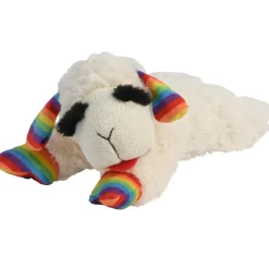 Multipet Rainbow Lamb Chop Plush Dog Toy 10.5"