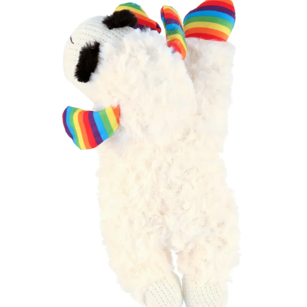 Multipet Rainbow Lamb Chop Plush Dog Toy 10.5"