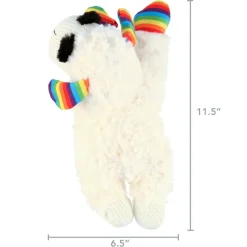 Multipet Rainbow Lamb Chop Plush Dog Toy 10.5