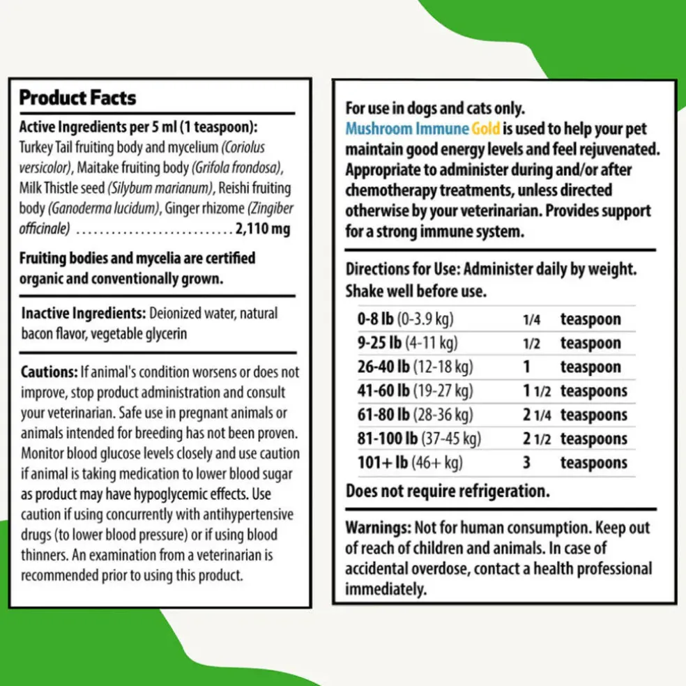 Mushroom Immune Gold - Holistic Cancer Support for Cats (8 oz)