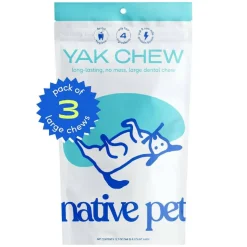 Native Pet Gluten & Lactose-Free Yak Flavored Dental Chews for Dogs
