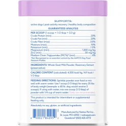 Native Pet Goat Milk Powder Recovery & Energy Support For Active Dogs