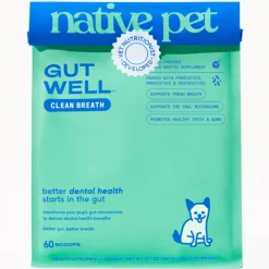 Native Pet Gutwell Clean Breath, Dental Care Supplement for Dogs (60 scoops)