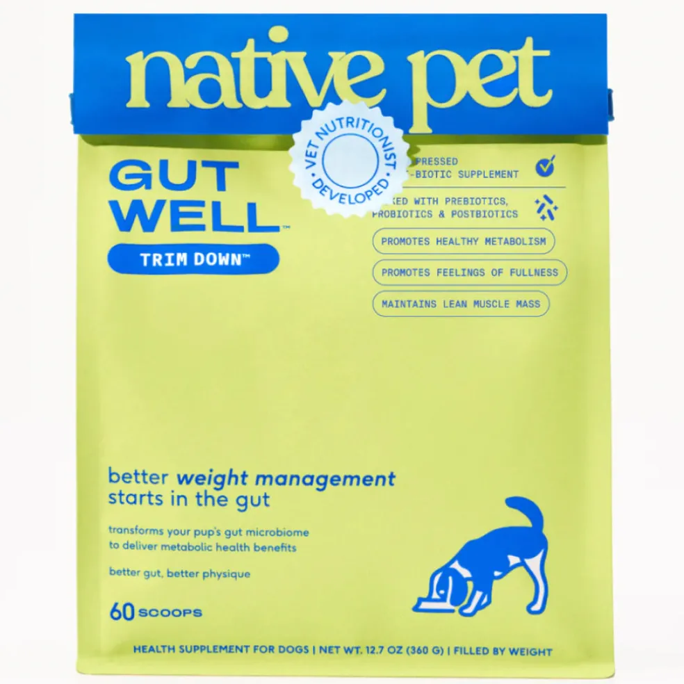 Native Pet Gutwell Trim Down, Weight Management & Metabolic Supplement for Dogs (60 scoops)